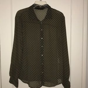 Sheer Green Pattern Zara Buttondown